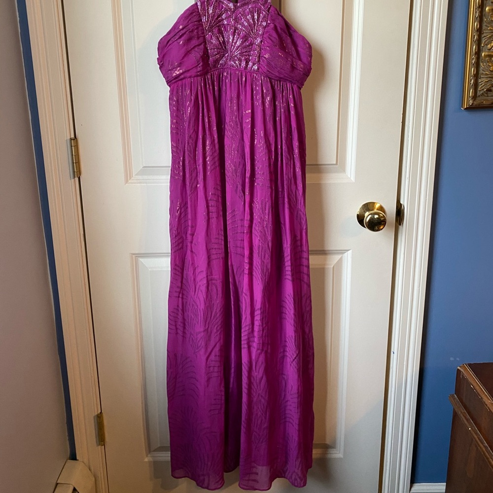 Nicole Miller long pink dress